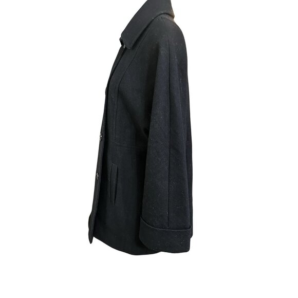 Women’s Trina Turk Double Breasted Black Wool Coat - Size 10 - Picture 5 of 8